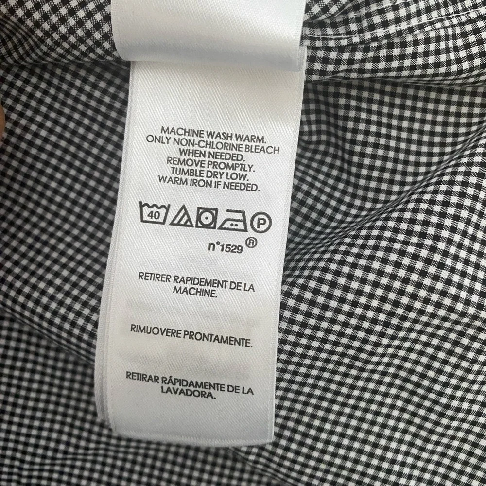 Ralph Lauren Men’s XL Slim Fit Dress Shirt Black White Check‎ Long Sleeve Cotton